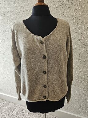 Vintage Alps Fishman Style Knit Cardigan | Wool Blend Button Up Sweater | Size L